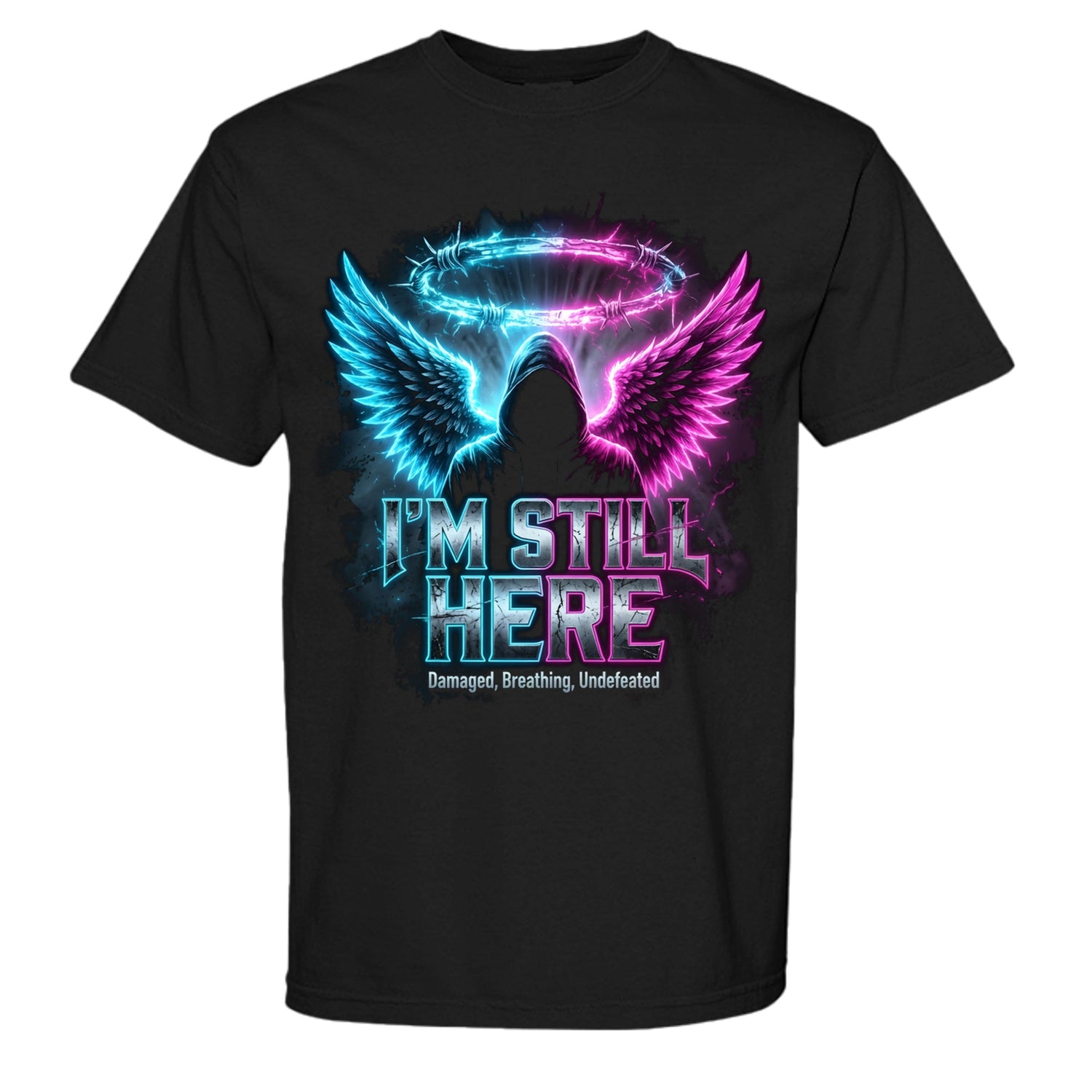 I'm Still Here — Damaged, Breathing, Undefeated tee