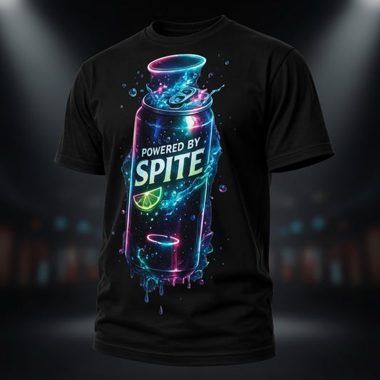 Powered By Spite - Dark Humor Graphic Tee