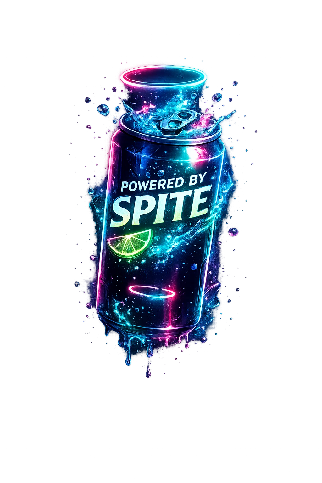 Powered By Spite - Dark Humor Graphic Tee - Broken Halo Co. recovery streetwear